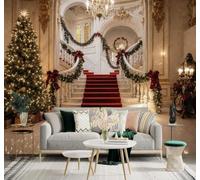 XLMING 3D Wallpaper Large Palace Architecture Staircase Pine Tree | Luxury Decorative Stickers Suitable for all Walls in Home Dining Rooms Sofas Living Rooms Bedrooms Well As Murals-250cm×170cm