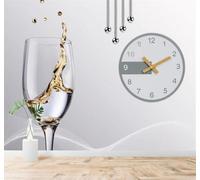 XLMING 3D Wallpaper Minimalist Liquid Wall Clock Splattered Glass Lines | Silk Texture Suitable for the Home Study Office Schemes Dining Rooms Sofas Bedrooms Living Rooms TV Feature Walls-200cm×140cm