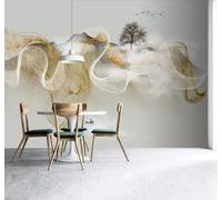 XLMING Abstract Ambience Zen Light Luxury Ink Wash Landscape 3D Wallpaper Silky Texture Home Study Office Grey Dining Room Sofa Bedroom Living Room TV Backdrop-150cm×105cm