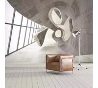 XLMING Abstract Art Geometric Grey Lines Spatial Extension 3D Wallpaper Silky Texture Home Study Office Grey Dining Room Sofa Bedroom Living Room TV Backdrop-250cm×170cm