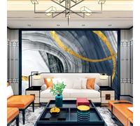 XLMING Abstract Art Golden Line Imitation Marble 3D Wallpaper Luxury Home Dining Decor Paste Sofa Living Room The Wall for Bedroom Mural-250cm×170cm