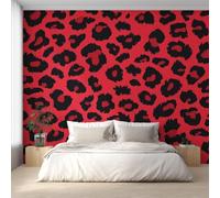 XLMING Abstract Art Red Leopard Print Pattern 3D Wallpaper Luxury Home Dining Decor Paste Sofa Living Room The Wall for Bedroom Mural-150cm×105cm