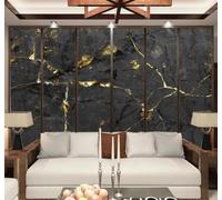 XLMING Abstract Black Gold Marbled Pattern 3D Wallpaper Luxury Home Dining Decor Paste Sofa Living Room The Wall for Bedroom Mural-250cm×170cm