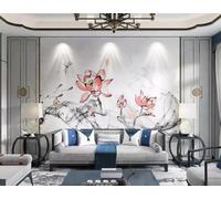 XLMING Abstract Black Smoke Pink Lotus 3D Wallpaper Luxury Silk Study Dining Feature Sofa Grey Bedroom Living Room Tv Decorative Wall-350cm×256cm