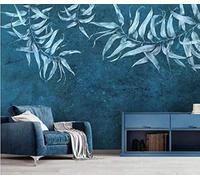 XLMING Abstract Blue Vintage Plants Leaves 3D Wallpaper Luxury Home Dining Decor Paste Sofa Living Room The Wall for Bedroom Mural-350cm×256cm
