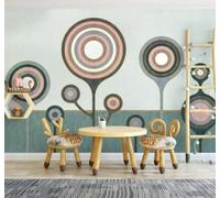 XLMING Abstract Cartoon Geometric Trees Patterns 3D Wallpaper Luxury Home Dining Decor Paste Sofa Living Room The Wall for Bedroom Mural-350cm×256cm
