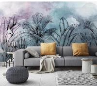 XLMING Abstract Colour Ink Wash Hand Drawn Plants 3D Wallpaper Luxury Home Dining Decor Paste Sofa Living Room The Wall for Bedroom Mural-350cm×256cm