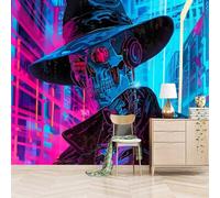XLMING Abstract Colourful Geometric Skull Music 3D Wallpaper Luxury Home Dining Decor Paste Sofa Living Room The Wall for Bedroom Mural-300cm×210cm
