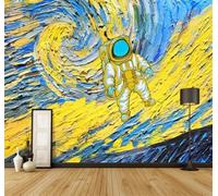 XLMING Abstract Colourful Starry Sky Cosmos Astronaut 3D Wallpaper Luxury Home Dining Decor Paste Sofa Living Room The Wall for Bedroom Mural-150cm×105cm