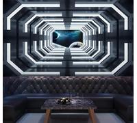 XLMING Abstract Corridor Planet Cosmos Spatial Extension 3D Wallpaper Luxury Home Dining Decor Paste Sofa Living Room The Wall for Bedroom Mural-350cm×256cm