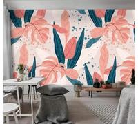 XLMING Abstract Creative Art Pink Banana Leaf 3D Wallpaper Luxury Home Dining Decor Paste Sofa Living Room The Wall for Bedroom Mural-250cm×170cm