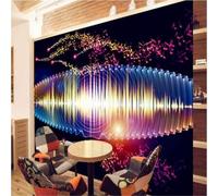 XLMING Abstract Creative Colourful Notes Music 3D Wallpaper Silky Texture Home Study Office Grey Dining Room Sofa Bedroom Living Room TV Backdrop-250cm×170cm