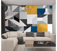 XLMING Abstract Creative Colourful Square Geometric 3D Wallpaper Luxury Home Dining Decor Paste Sofa Living Room The Wall for Bedroom Mural-150cm×105cm