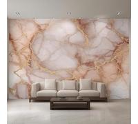 XLMING Abstract Creative Pink Gold Marble Like 3D Wallpaper Premium Textured Silk Study Dining Living Room Bedroom Sofa TV Wall Easy Install-300cm×210cm