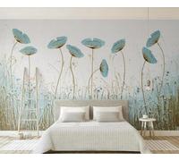 XLMING Abstract Creative Plants Blue Flowers 3D Wallpaper Luxury Home Dining Decor Paste Sofa Living Room The Wall for Bedroom Mural-150cm×105cm