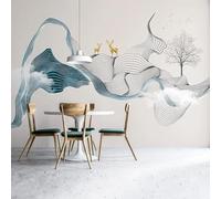 XLMING Abstract Creative Smoke Line Golden Deer Tree 3D Wallpaper Luxury Home Dining Decor Paste Sofa Living Room The Wall for Bedroom Mural-300cm×210cm