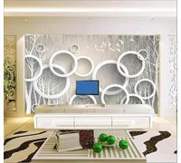 XLMING Abstract Forest Birds Circles Art 3D Wallpaper Luxury Home Dining Decor Paste Sofa Living Room The Wall for Bedroom Mural-200cm×140cm