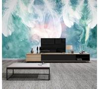 XLMING Abstract Fresh Watercolour Ink Feathers 3D Wallpaper Luxury Home Dining Decor Paste Sofa Living Room The Wall for Bedroom Mural-430cm×300cm