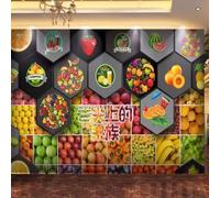 XLMING Abstract Geometric Creative Colourful Fruit 3D Wallpaper Luxury Home Dining Decor Paste Sofa Living Room The Wall for Bedroom Mural-200cm×140cm
