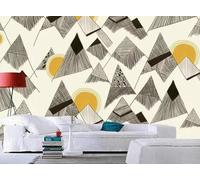 XLMING Abstract Geometric Hand Drawn Lines Individuality 3D Wallpaper Premium Textured Silk Study Dining Living Room Bedroom Sofa TV Wall Easy Install-200cm×140cm