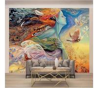 XLMING Abstract Girl Butterfly Bird Art 3D Wallpaper Luxury Home Dining Decor Paste Sofa Living Room The Wall for Bedroom Mural-400cm×280cm