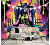 XLMING Abstract Graffiti Colourful Candles Skeletons Girl 3D Wallpaper Premium Textured Silk Study Dining Living Room Bedroom Sofa TV Wall Easy Install-150cm×105cm