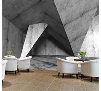 XLMING Abstract Grey Concrete Wall Open Plan Space Dining Room 3D Wallpaper Luxury Home Dining Decor Paste Sofa Living Room The Wall for Bedroom Mural-430cm×300cm