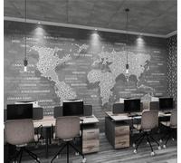 XLMING Abstract Grey World Map Art Personalised 3D Wallpaper Luxury Home Dining Decor Paste Sofa Living Room The Wall for Bedroom Mural-400cm×280cm