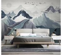 XLMING Abstract Hand Drawn Birds Mountains Landscape 3D Wallpaper Luxury Home Dining Decor Paste Sofa Living Room The Wall for Bedroom Mural-350cm×256cm