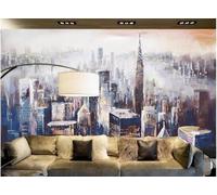 XLMING Abstract Hand Drawn City Architecture Art 3D Wallpaper Luxury Silk Study Dining Feature Sofa Grey Bedroom Living Room Tv Decorative Wall-400cm×280cm