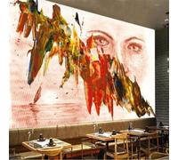 XLMING Abstract Hand Drawn Colourful Characters Portraits Graffiti 3D Wallpaper Premium Textured Silk Study Dining Living Room Bedroom Sofa TV Wall Easy Install-250cm×170cm