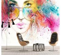 XLMING Abstract Hand Drawn Colourful Graffiti Figures 3D Wallpaper Premium Textured Silk Study Dining Living Room Bedroom Sofa TV Wall Easy Install-430cm×300cm
