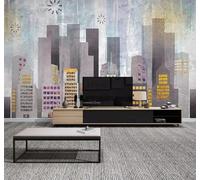 XLMING Abstract Hand Drawn Golden Urban Architecture Art 3D Wallpaper Luxury Home Dining Decor Paste Sofa Living Room The Wall for Bedroom Mural-200cm×140cm