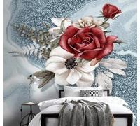 XLMING Abstract Hand Drawn Three Dimensional Beautiful Rose 3D Wallpaper Luxury Home Dining Decor Paste Sofa Living Room The Wall for Bedroom Mural-400cm×280cm