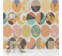 XLMING Abstract Hand Drawn Vintage Colourful Graffiti Patterns 3D Wallpaper Silky Texture Home Study Office Grey Dining Room Sofa Bedroom Living Room TV Backdrop-430cm×300cm