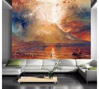 XLMING Abstract Hand Drawn Volcano Eruption Landscape 3D Wallpaper Luxury Home Dining Decor Paste Sofa Living Room The Wall for Bedroom Mural-200cm×140cm