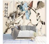 XLMING Abstract Hand Drawn Watercolour People Galloping Horses Graffiti 3D Wallpaper Silky Texture Home Study Office Grey Dining Room Sofa Bedroom Living Room TV Backdrop-430cm×300cm