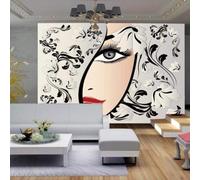 XLMING Abstract Hand Painted Art Flowers People Portraits 3D Wallpaper Silky Texture Home Study Office Grey Dining Room Sofa Bedroom Living Room TV Backdrop-430cm×300cm