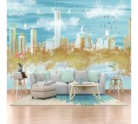XLMING Abstract Hand Painted Golden City Architecture 3D Wallpaper Luxury Home Dining Decor Paste Sofa Living Room The Wall for Bedroom Mural-430cm×300cm