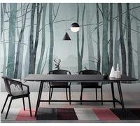 XLMING Abstract Hand Painted Mountain Peaks Woods Elk 3D Wallpaper Luxury Home Dining Decor Paste Sofa Living Room The Wall for Bedroom Mural-250cm×170cm