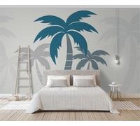 XLMING Abstract Hand Painting Fresh Blue Grey Tree 3D Wallpaper Luxury Home Dining Decor Paste Sofa Living Room The Wall for Bedroom Mural-200cm×140cm