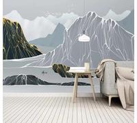 XLMING Abstract Ink Landscape Birds in Flight Scenery 3D Wallpaper Luxury Silk Study Dining Feature Sofa Grey Bedroom Living Room Tv Decorative Wall-400cm×280cm