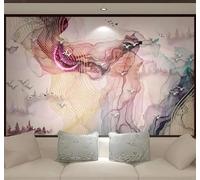 XLMING Abstract Ink Mist Forest Gold Thread Landscape 3D Wallpaper Luxury Home Dining Decor Paste Sofa Living Room The Wall for Bedroom Mural-430cm×300cm