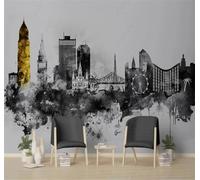 XLMING Abstract Ink Wash Hand Drawn Urban Architecture Art 3D Wallpaper Luxury Home Dining Decor Paste Sofa Living Room The Wall for Bedroom Mural-430cm×300cm