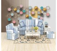 XLMING Abstract Lines Geometric Hexagons Patterns 3D Wallpaper Luxury Silk Study Dining Feature Sofa Grey Bedroom Living Room Tv Decorative Wall-400cm×280cm