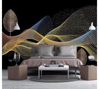 XLMING Abstract Minimalist Mist Golden Leaves Unique 3D Wallpaper Luxury Home Dining Decor Paste Sofa Living Room The Wall for Bedroom Mural-150cm×105cm