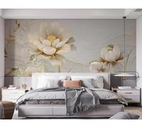 XLMING Abstract Mountain Peaks Three Dimensional Lotus Art 3D Wallpaper Luxury Silk Study Dining Feature Sofa Grey Bedroom Living Room Tv Decorative Wall-350cm×256cm