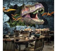 XLMING Abstract Retro Vintage Cubic Dinosaur Animal Broken Wall 3D Wallpaper Luxury Home Dining Decor Paste Sofa Living Room The Wall for Bedroom Mural-150cm×105cm