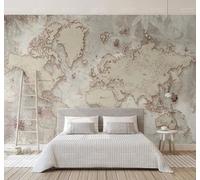 XLMING Abstract Retro World Map Art Decorative 3D Wallpaper Luxury Home Dining Decor Paste Sofa Living Room The Wall for Bedroom Mural-200cm×140cm