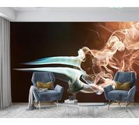 XLMING Abstract Smoke Texture Creative Art 3D Wallpaper Premium Textured Silk Study Dining Living Room Bedroom Sofa TV Wall Easy Install-250cm×170cm